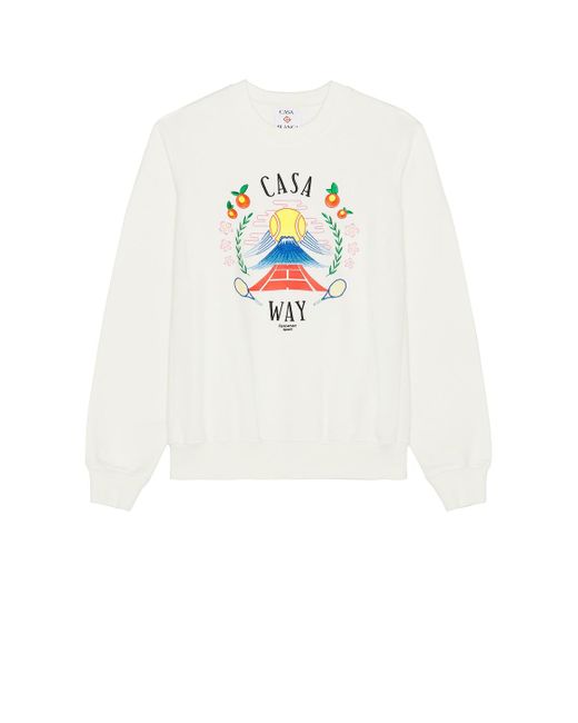 Casablanca White Casa Way Mountain Embroidered Sweatshirt for men