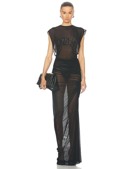Jean Paul Gaultier Black Sequins Gaultier Mesh Long Dress