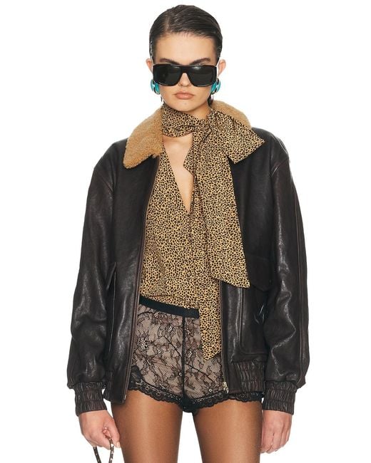 Valentino Black Aged Effect Leather Jacket
