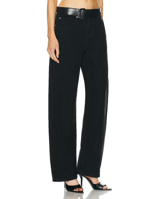 Alexander Wang Black Leather Belted Balloon Jean