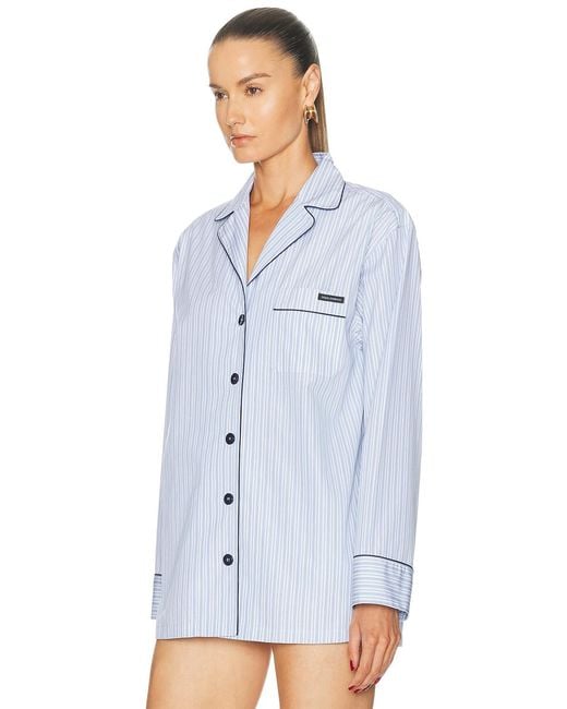 Dolce & Gabbana Blue Button Up Top