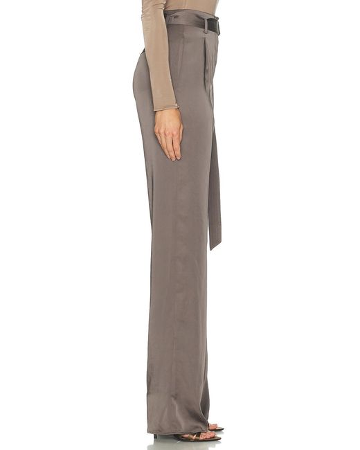 LAPOINTE Brown Lightweight Satin Belted Pant