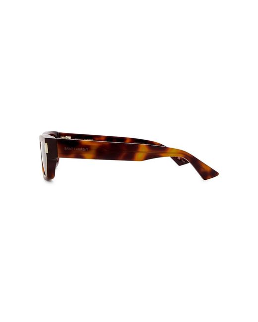 Saint Laurent Brown Rectangular Sunglasses for men