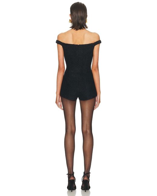 Self-Portrait Black Boucle Playsuit