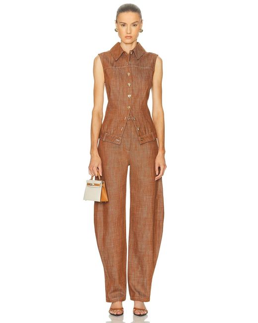Matthew Bruch Brown Collared Button Down Vest