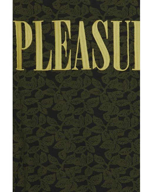 Pleasures Green Leaf Half Zip Shirt for men