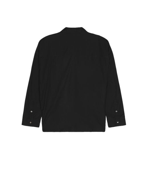 DIESEL Black Half-zip Shirt In Jersey And Poplin for men