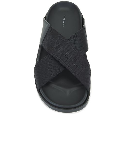 Givenchy Black G Plage Crossed Strap Sandal for men
