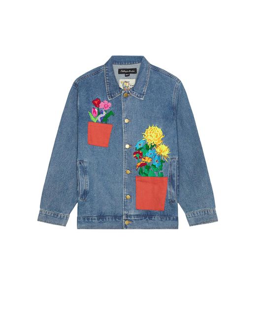 Kidsuper Blue Flower Pots Denim Jacket for men