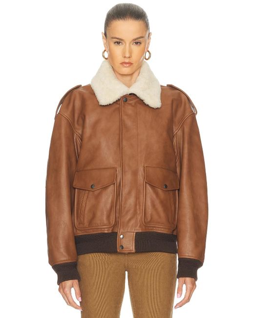 Saint Laurent Brown Aviator Jacket