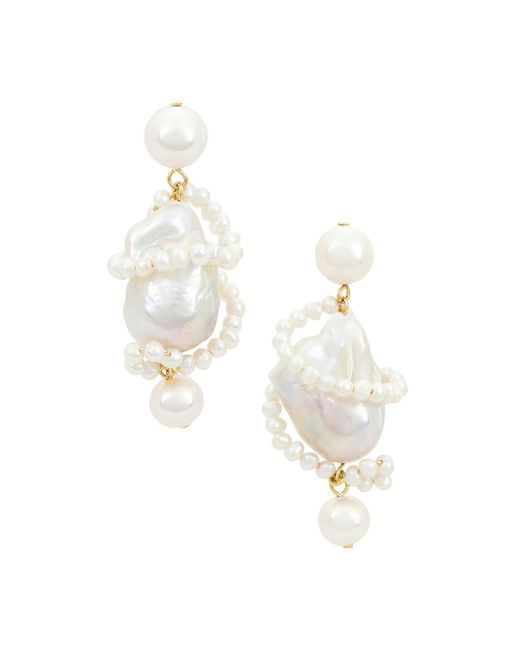 Completedworks White Freshwater & Baroque Pearl Earring