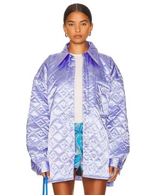 Acne Studios Quilted Jacket in Purple 