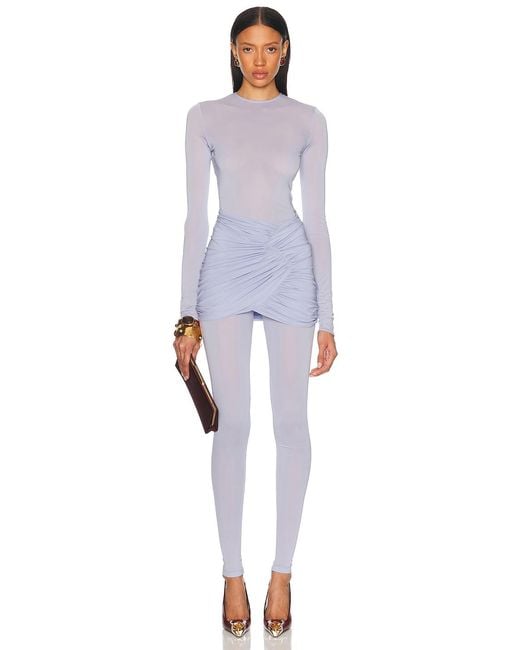 Alexandre Vauthier Blue Mini Wrap Skirt
