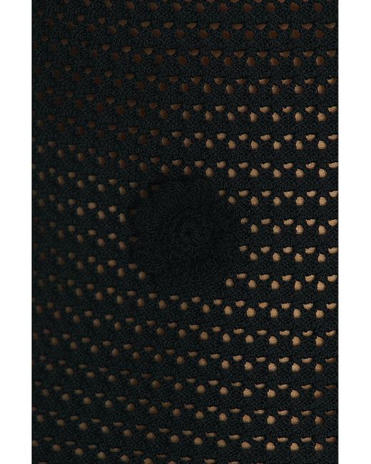 Self-Portrait Black Crochet Midi Dress