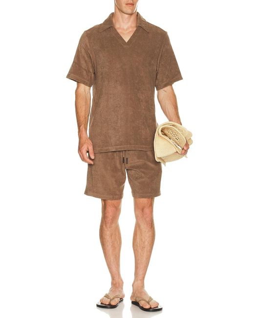 Oas Brown Serif Polo for men