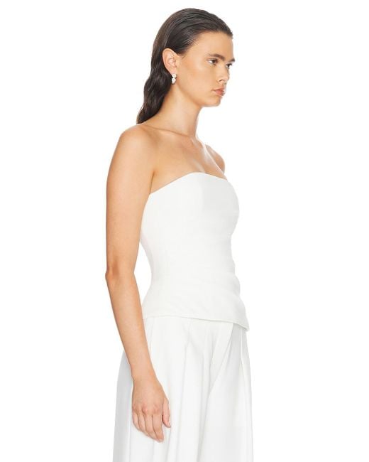 Monot White Strapless Ruched Top