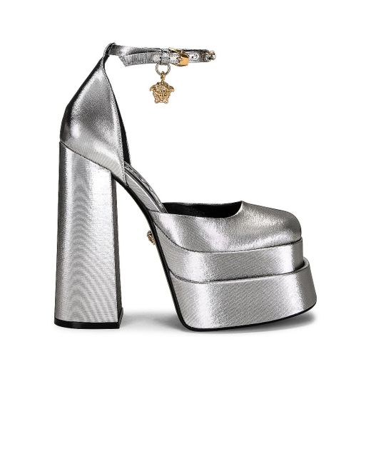 satin platforms versace
