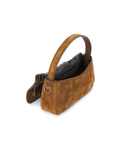 Acne Metallic Multipocket Micro Crossbody Suede Bag