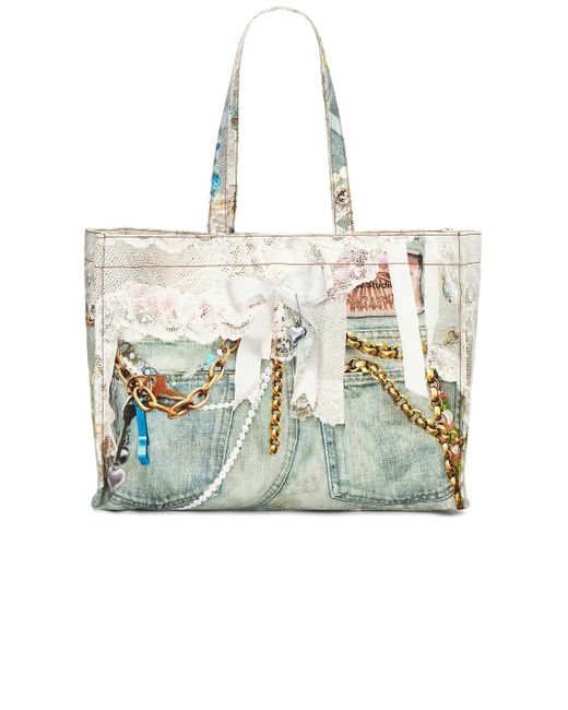 Acne Metallic Logo Shopper Tote