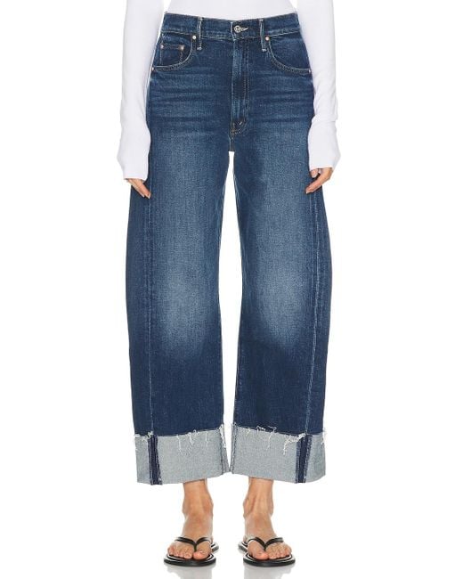 Mother Blue The Half Pipe Ankle Cuff Fray Jeans