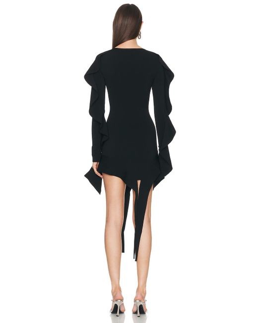 Mugler Black Long Sleeve Mini Dress
