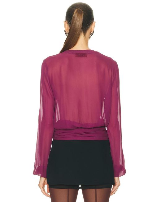 The Attico Red Deep V Blouse
