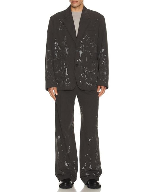 we11done Black Painted Jacket for men