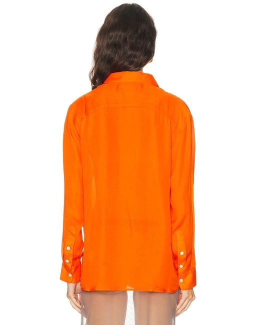 SPRWMN Orange Mara Button Up Top
