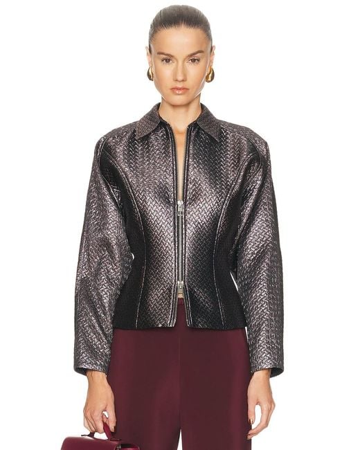 The Sei Brown Double Zip Fitted Jacket