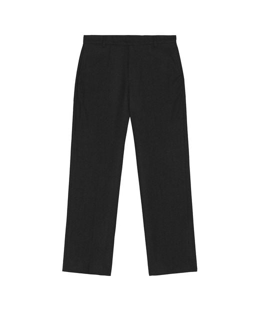 Palmes Black Wool Pleated Trousers for men