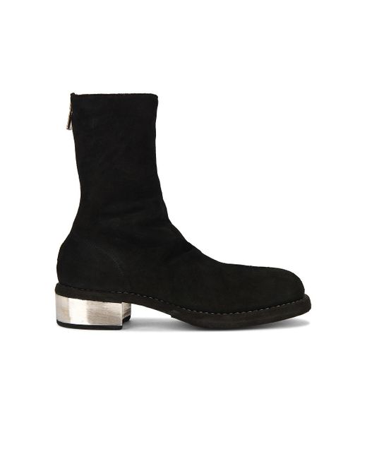 Guidi Black Metal Heel Back Zip Boot for men
