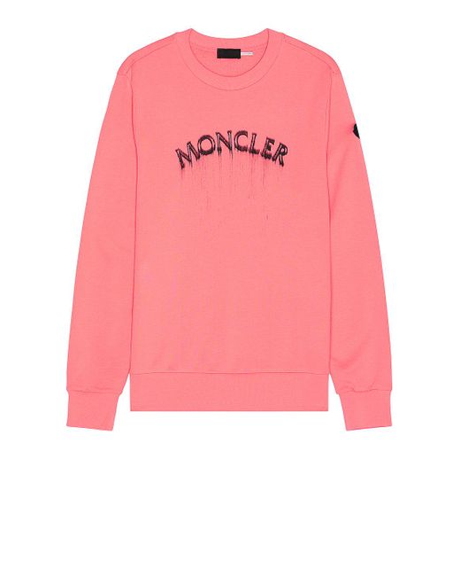 Moncler Pink Logo Sweater for men