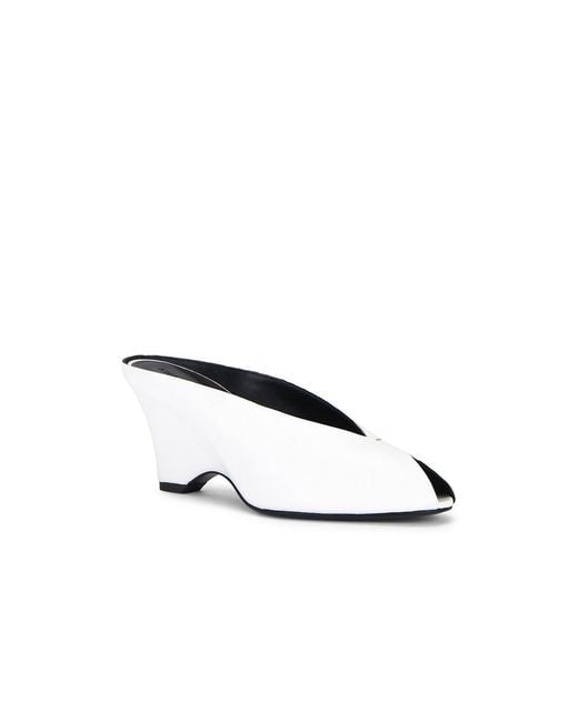 Khaite White Cloak Peep Toe Mule