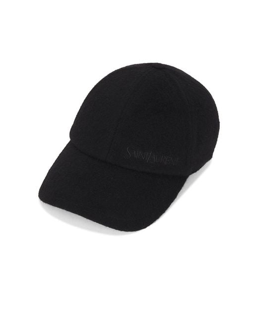Saint Laurent Black Embroidered Hat for men