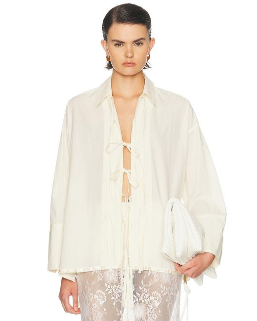 Chan Luu White Tie Top
