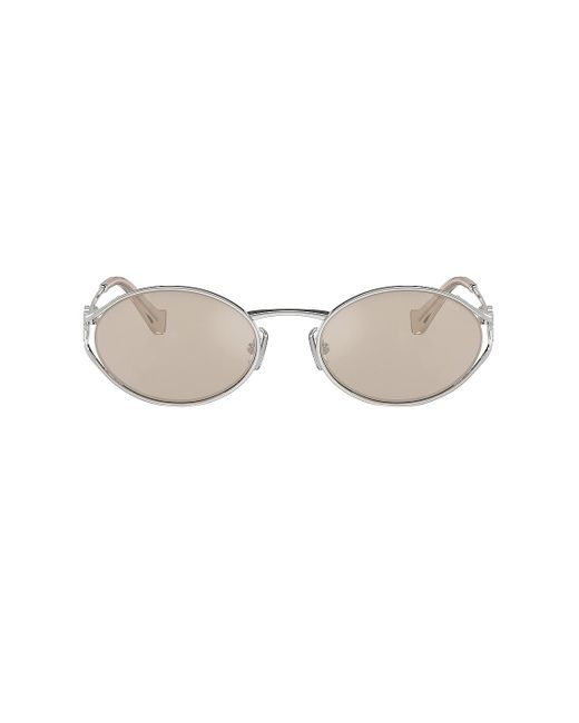 Miu Miu Metallic Oval Sunglasses