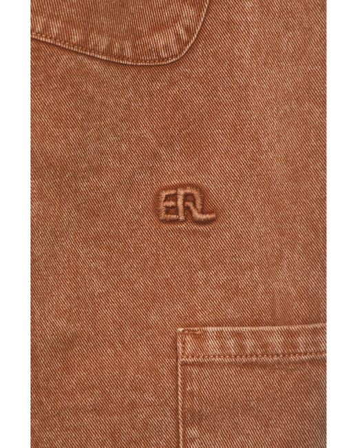 ERL Brown Cargo Shorts Woven for men
