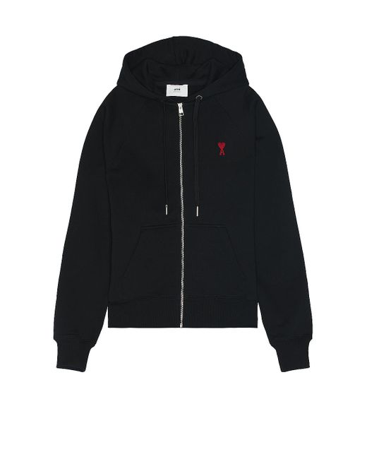 AMI Black Adc Zipped Hoodie for men
