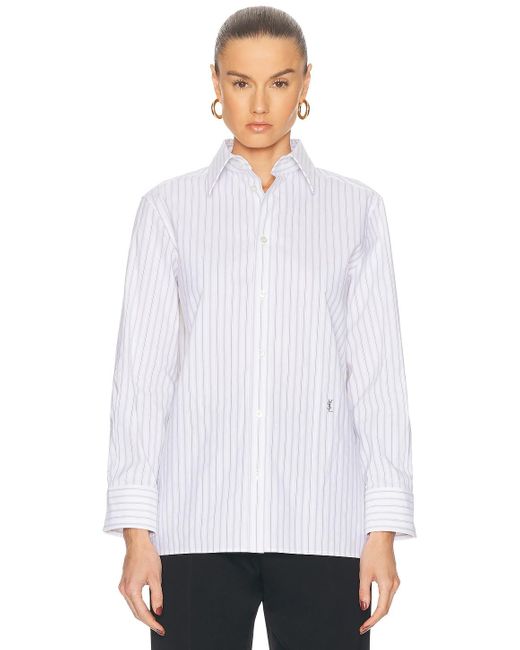 Saint Laurent White Button Up Top