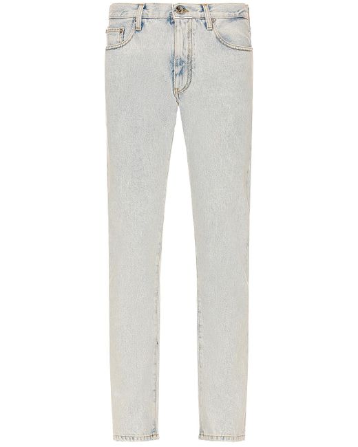 Off-White c/o Virgil Abloh Denim Diag Tab Narrow Slim Jeans in Bleach ...