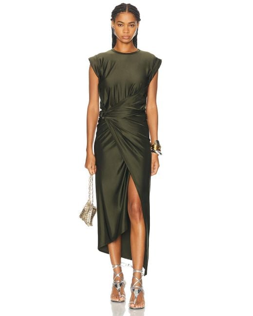 Rabanne Jersey Dress in Green | Lyst