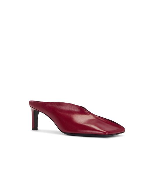 Jil Sander Red Folded Mule Heel
