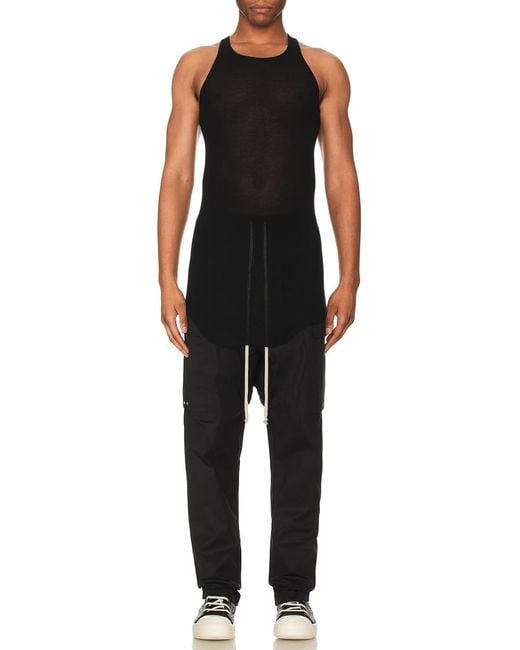 Rick Owens Black Basic Rib Tank for men