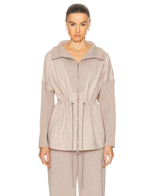 Varley Natural Cotswold Longline Zip Through Sweater
