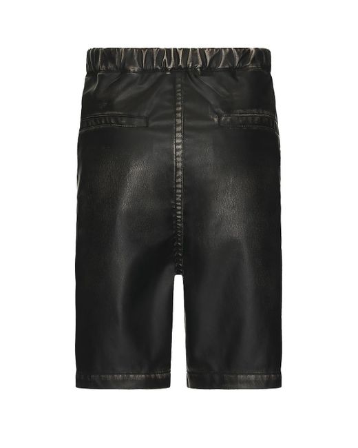 Maison Mihara Yasuhiro Black Vegan Leather Shorts for men