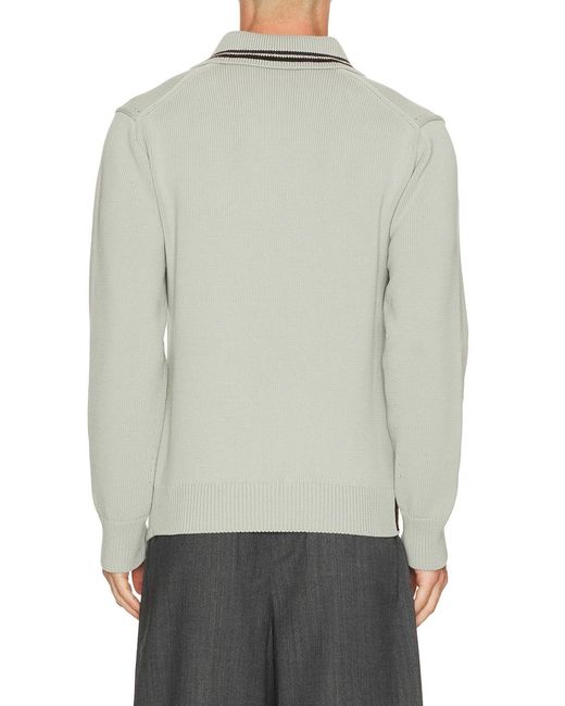 Junya Watanabe Gray Wool Knit Collared Sweater for men
