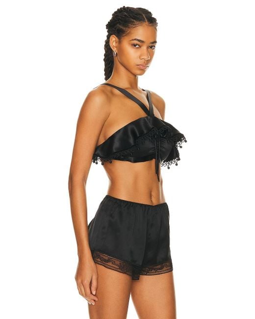 Bode Black Ruffle Bra Top