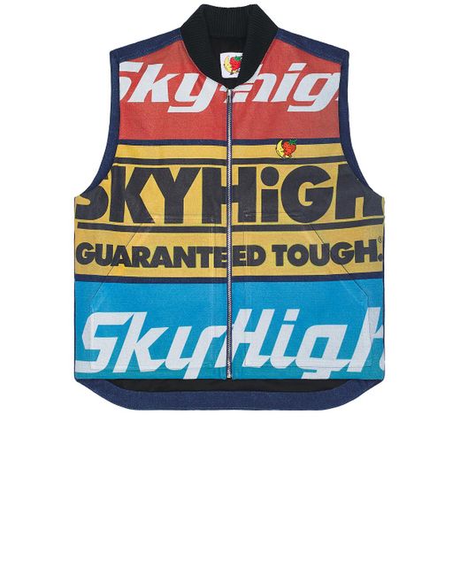 Sky High Farm Blue Construction Graphic Logo Vest for men