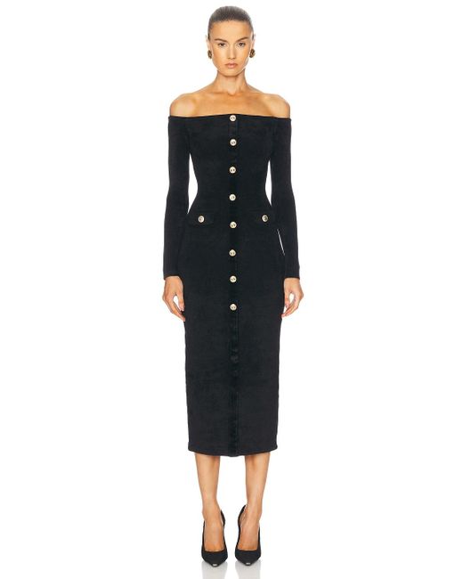 ワンピース SELF PORTRAIT CHENILLE KNIT MIDI DRESS Black Chenille Knit Midi Dress – self-portrait-US