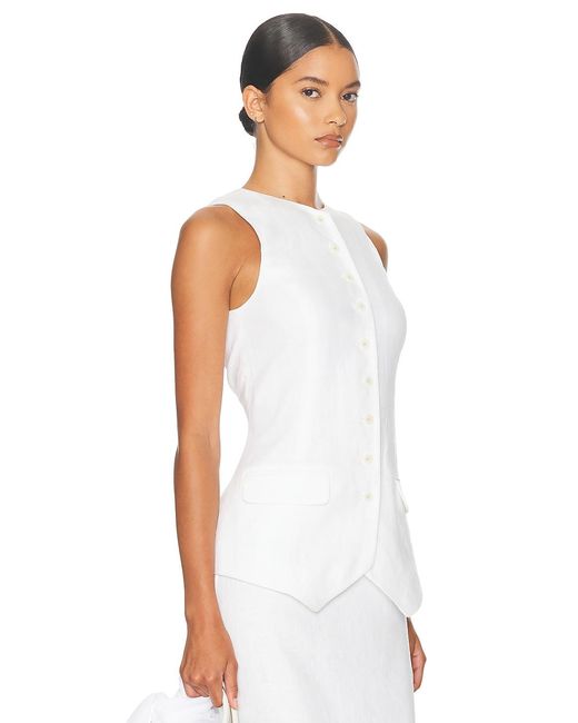 Helsa White Linen Button Tunic